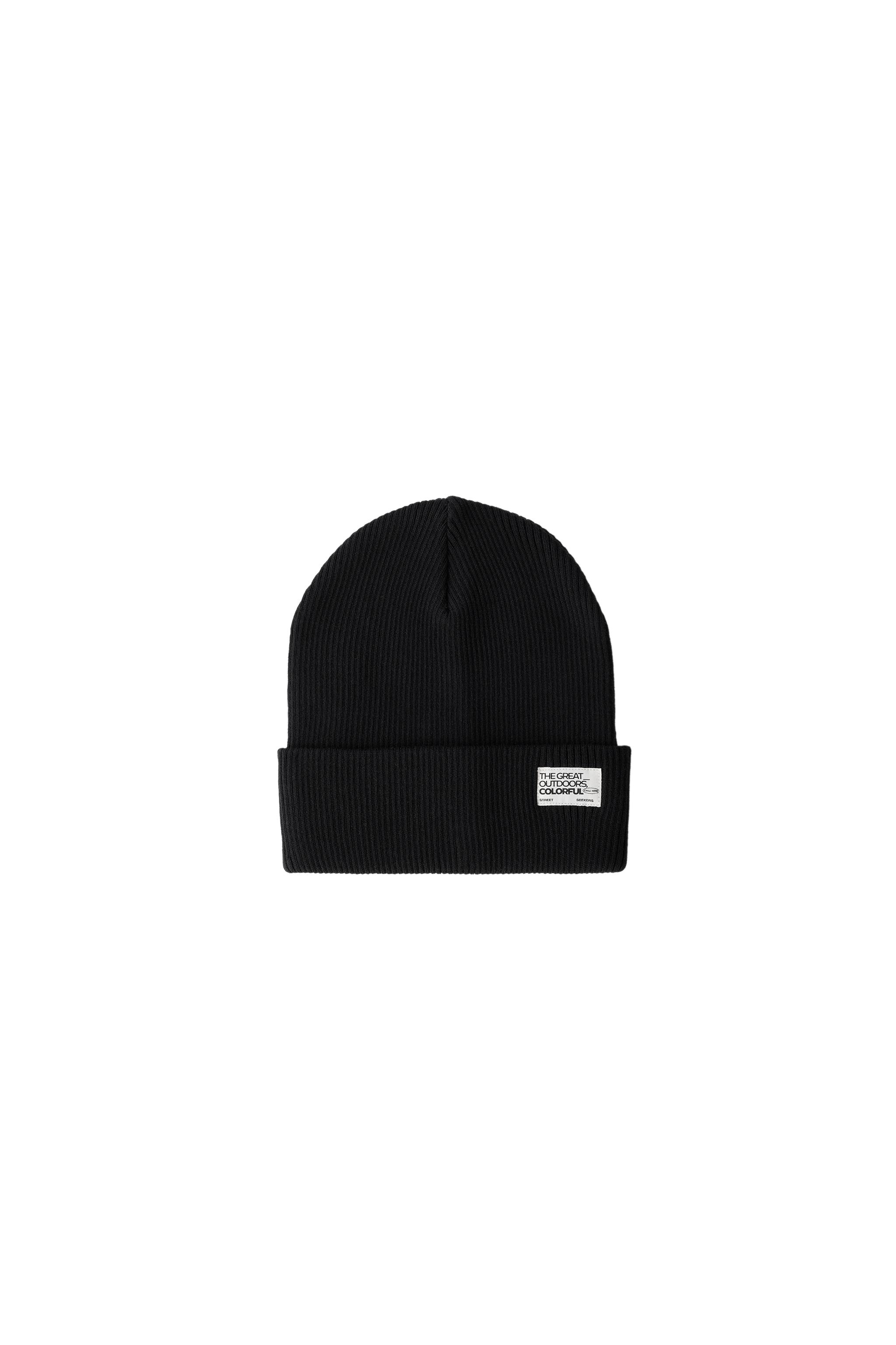 RIBBED KNIT LABEL HAT